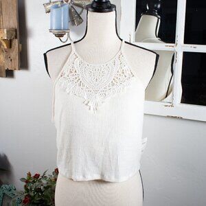 Mudd, Pretty Little Layers, White Crop Top, Size XXL, NWT